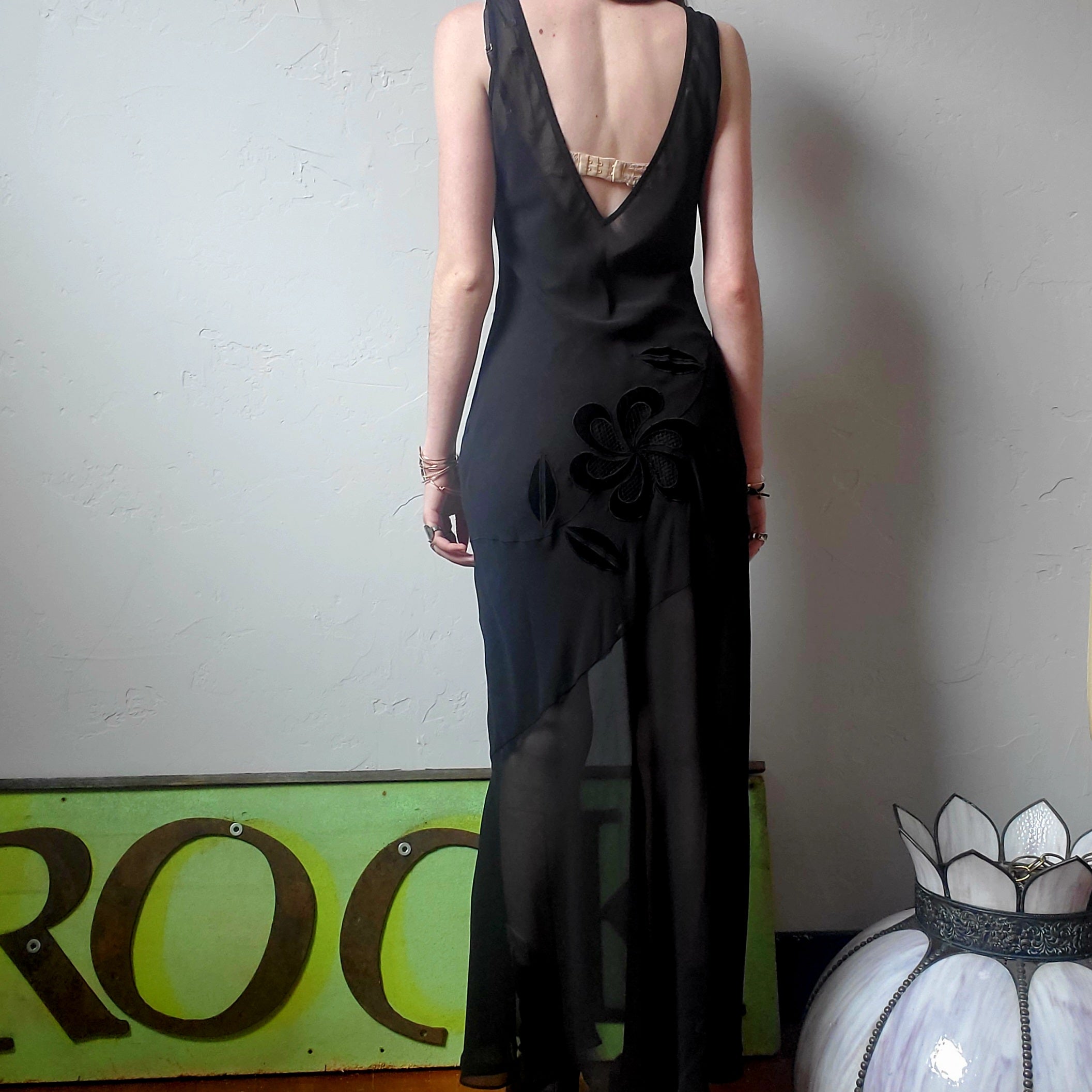 Verena Black Bias Cut Maxi Dress | Good Eye